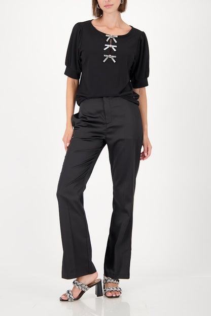 Monari Black Short Sleeve Sweater