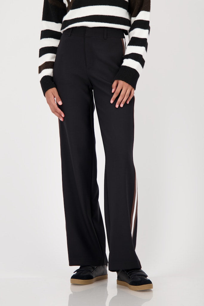 Monari Black Side Stripe Trousers
