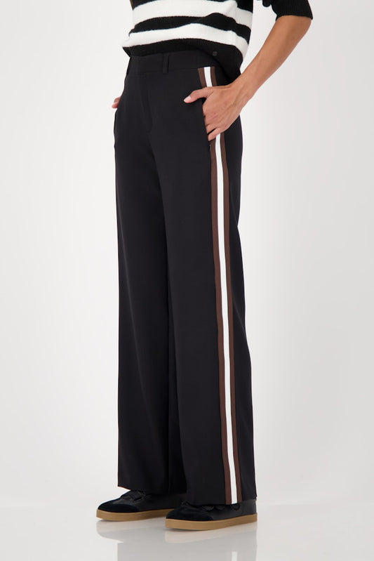 Monari Black Side Stripe Trousers