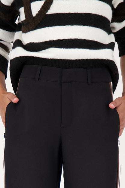 Monari Black Side Stripe Trousers