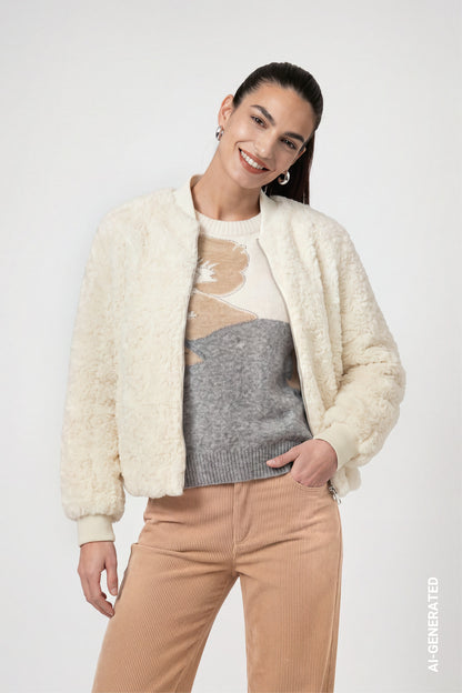 Monari Faux Fur Bomber Jacket