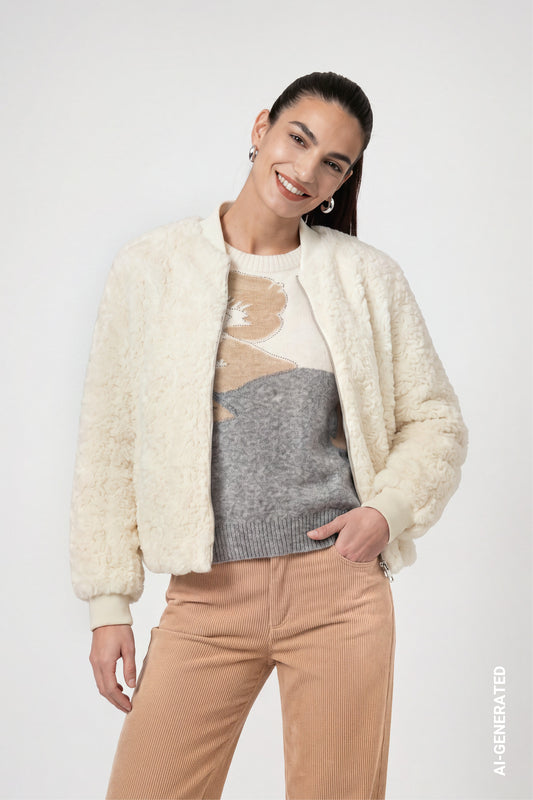 Monari Faux Fur Bomber Jacket