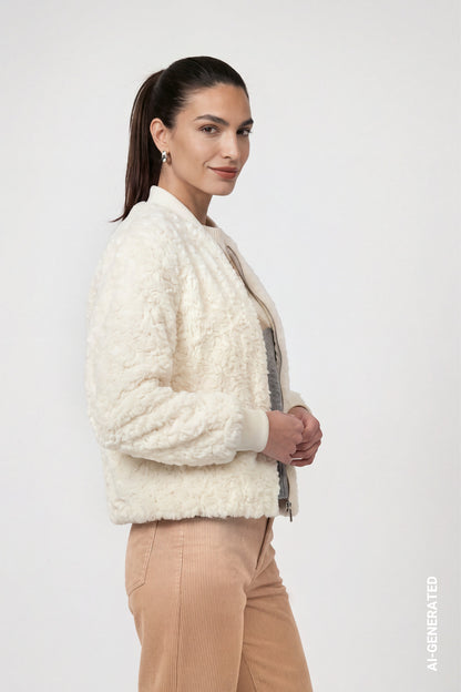 Monari Faux Fur Bomber Jacket