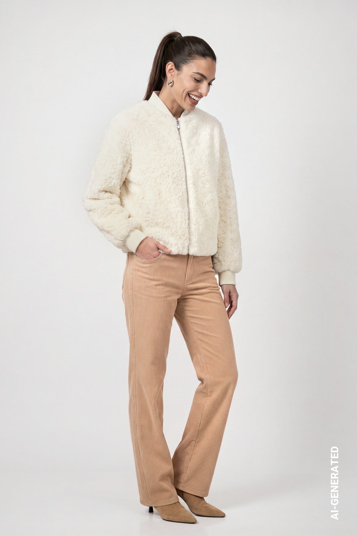 Monari Faux Fur Bomber Jacket