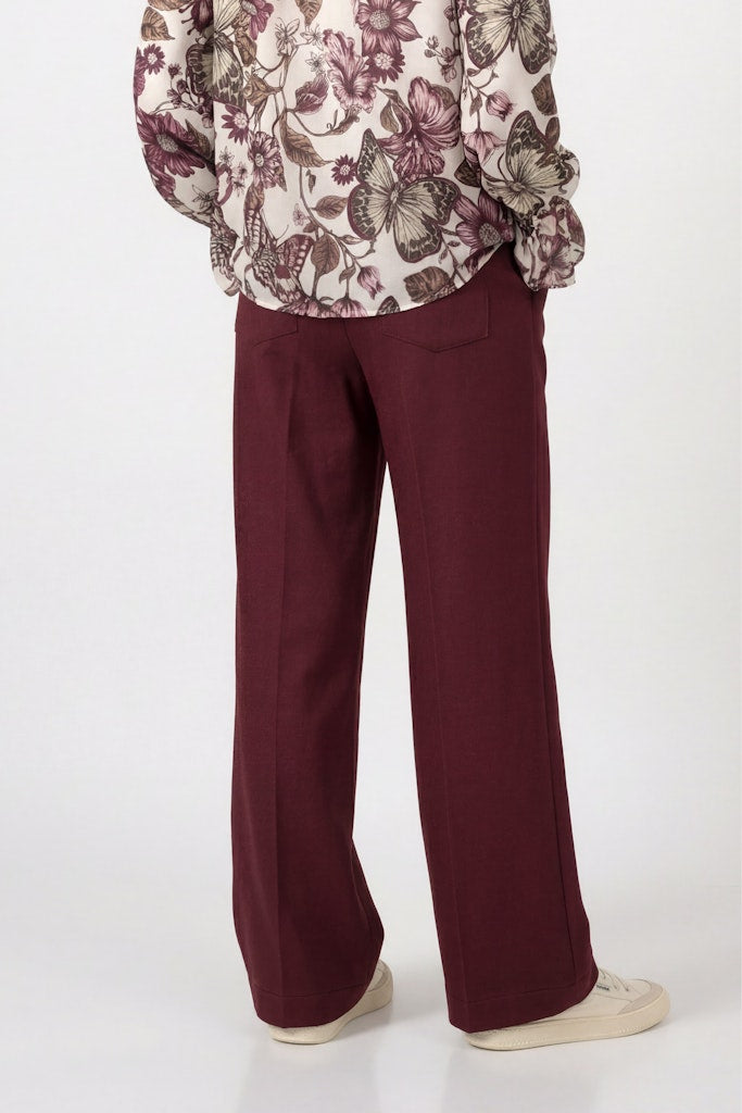 Monari Dark Bordeaux Wide Leg Jogger