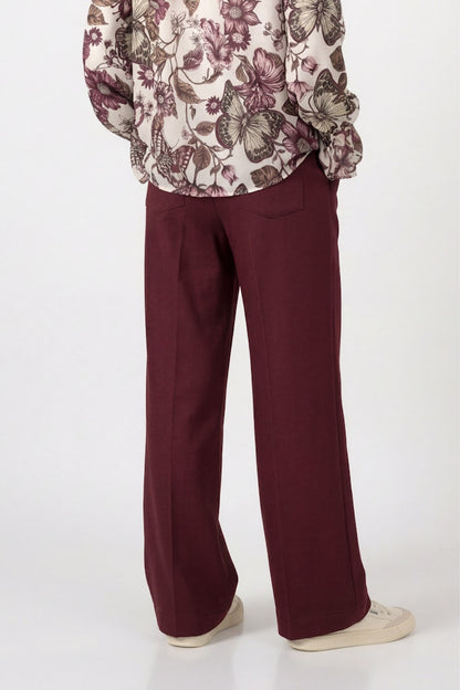 Monari Dark Bordeaux Wide Leg Jogger