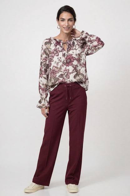 Monari Dark Bordeaux Wide Leg Jogger