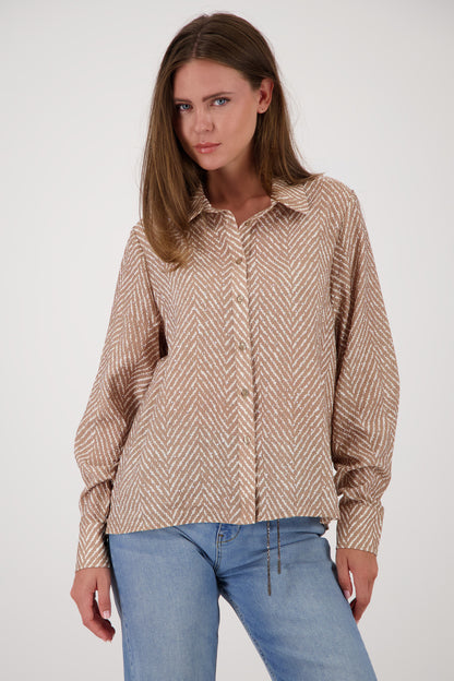 Monari Herringbone Print Blouse