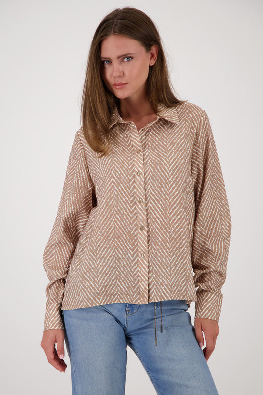 Monari Herringbone Print Blouse