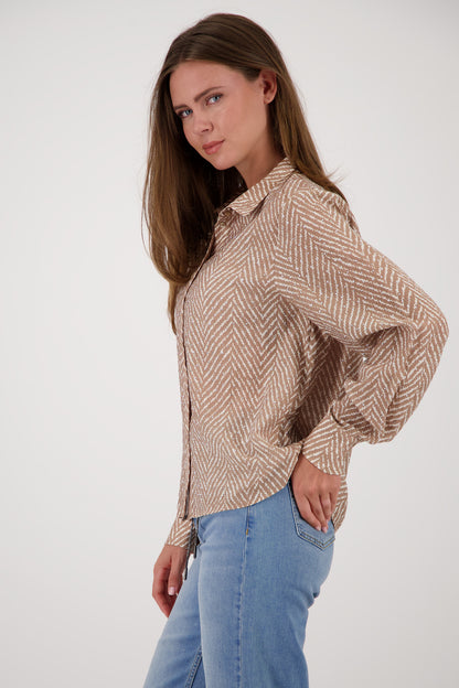 Monari Herringbone Print Blouse