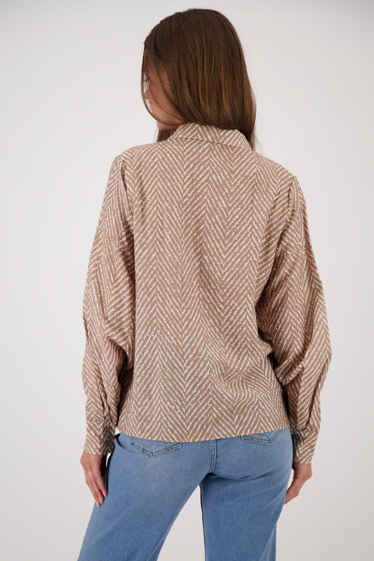 Monari Herringbone Print Blouse