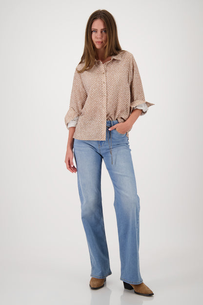 Monari Herringbone Print Blouse