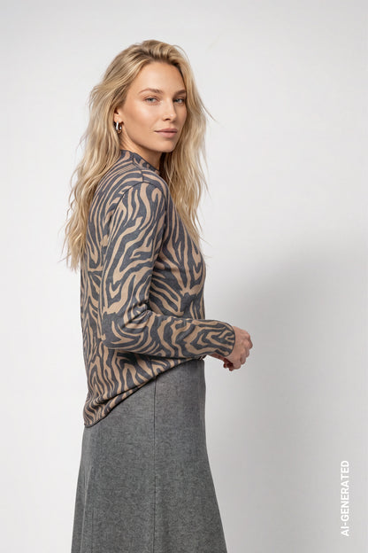 Monari Zebra Print Top