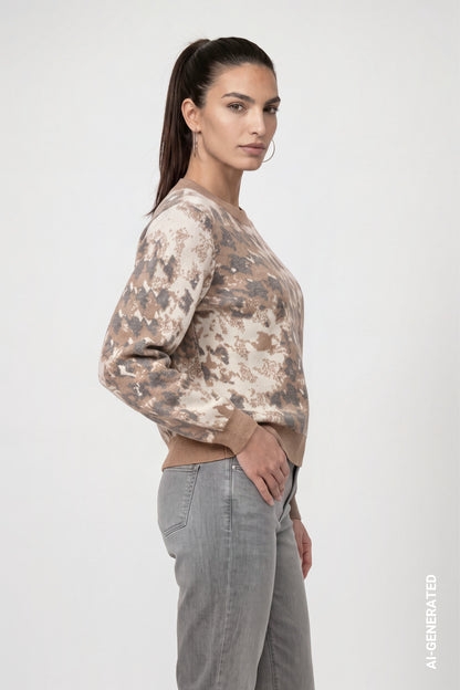 Monari Abstract Houndstooth Pullover