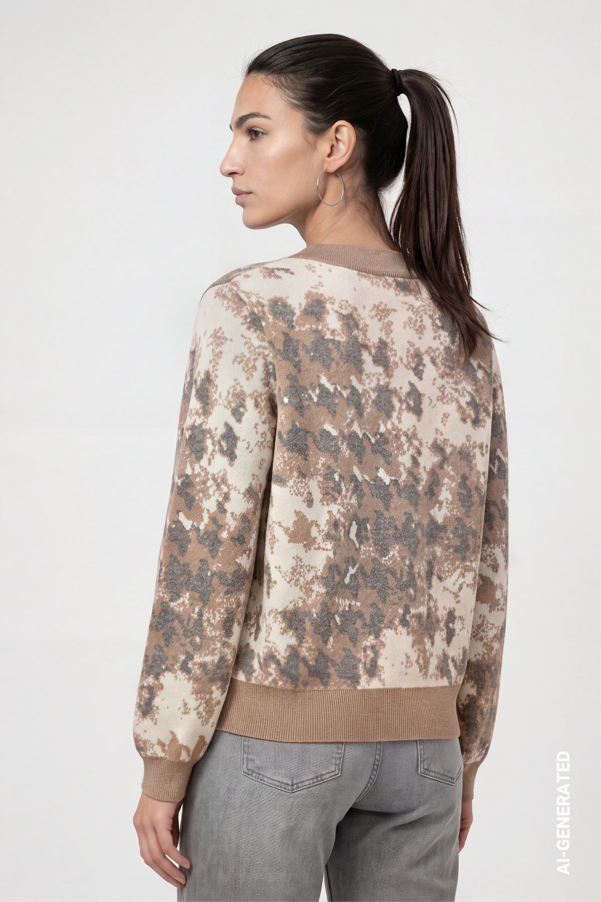 Monari Abstract Houndstooth Pullover