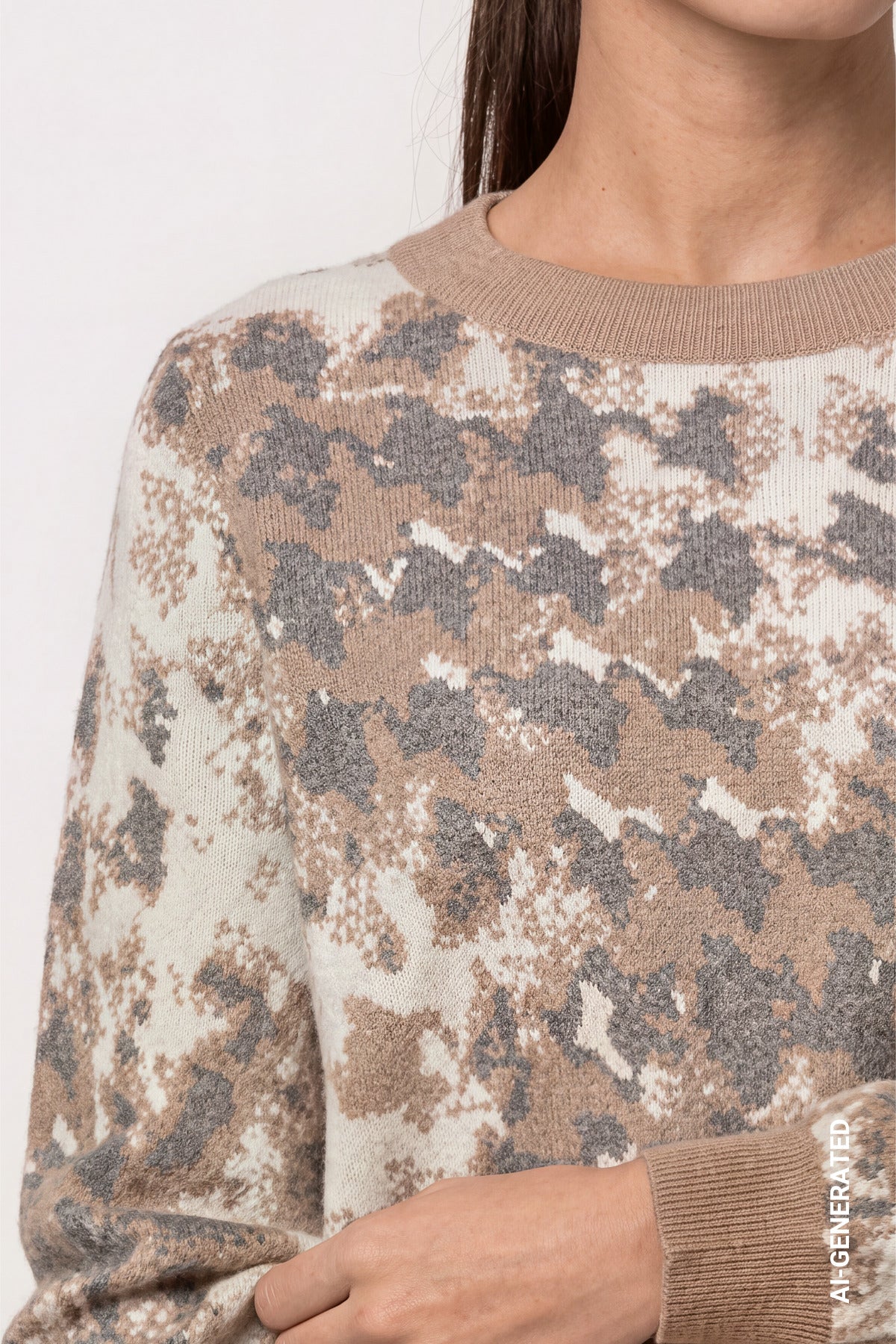 Monari Abstract Houndstooth Pullover