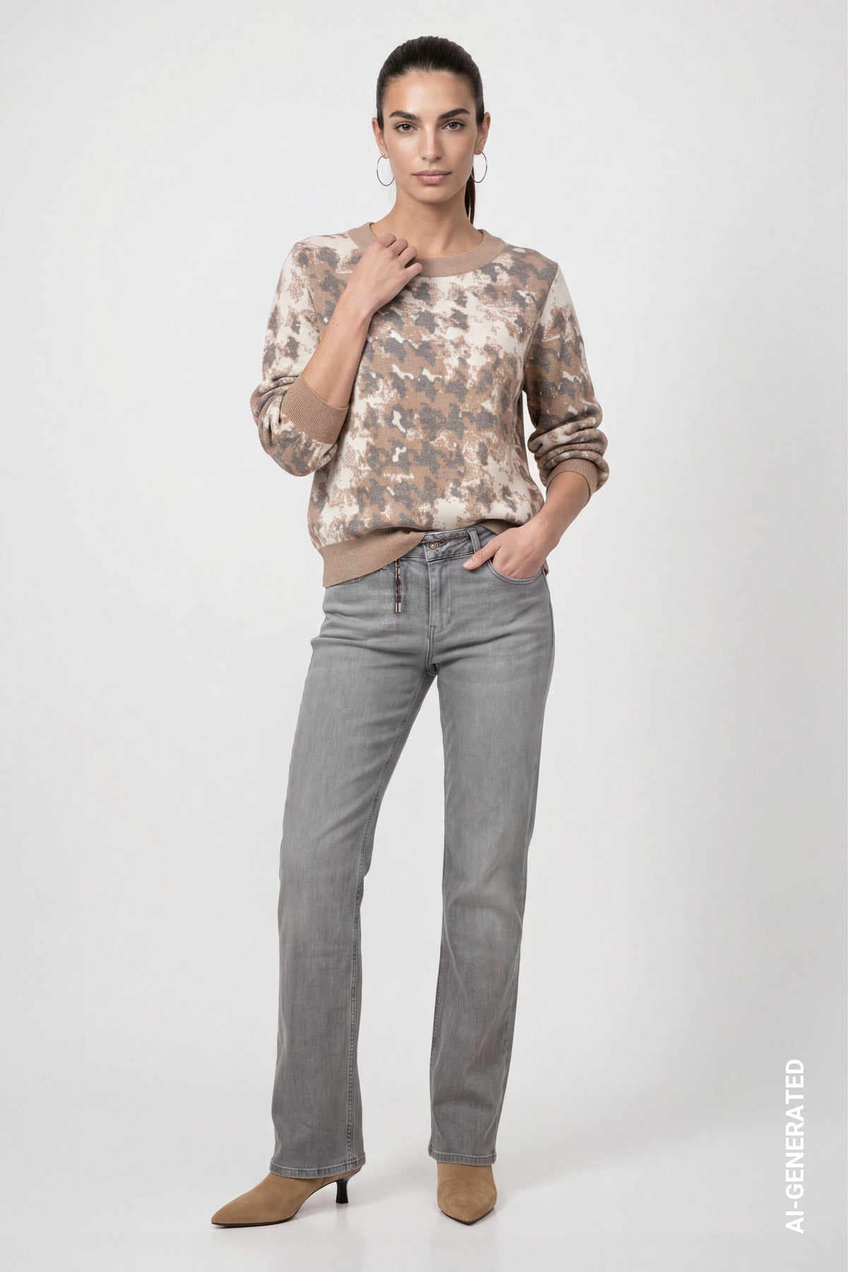 Monari Abstract Houndstooth Pullover
