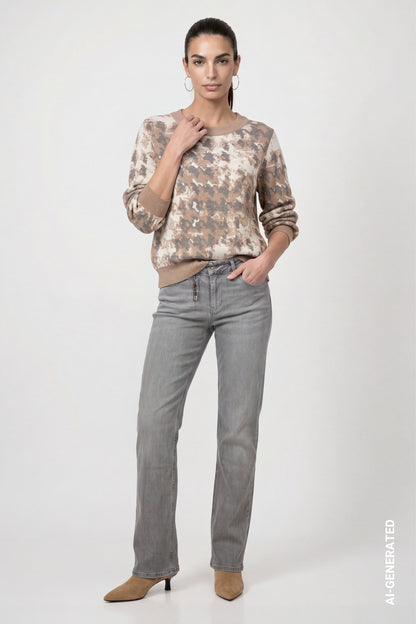 Monari Abstract Houndstooth Pullover