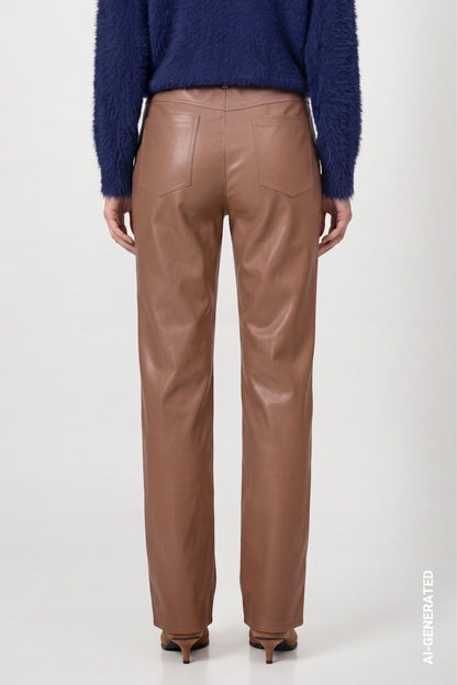 Monari Tiramisu Faux Leather Trousers