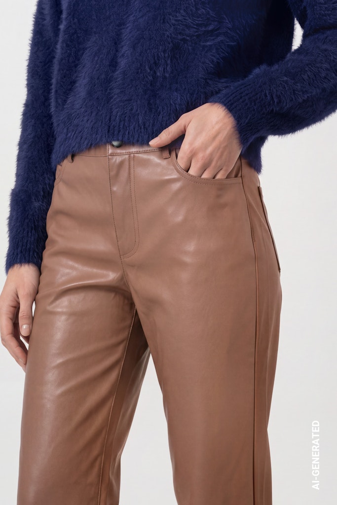 Monari Tiramisu Faux Leather Trousers