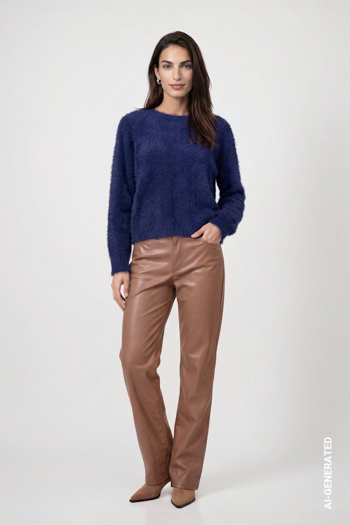 Monari Tiramisu Faux Leather Trousers
