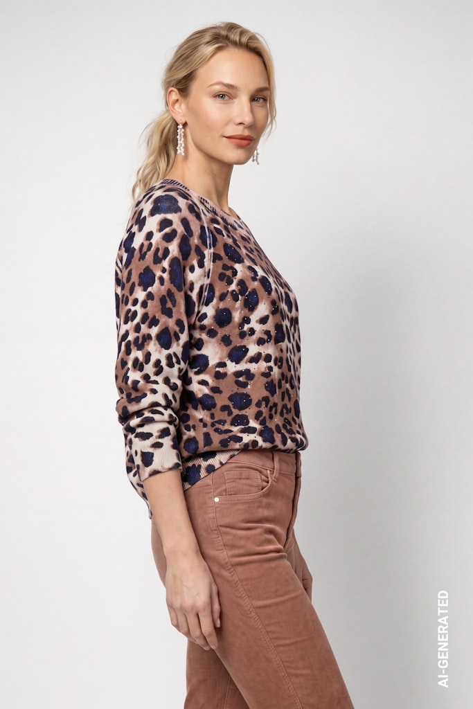 Monari Leopard Print Pullover