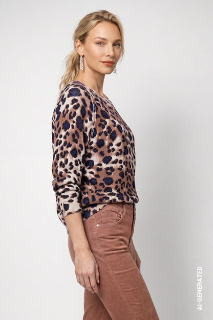 Monari Leopard Print Pullover