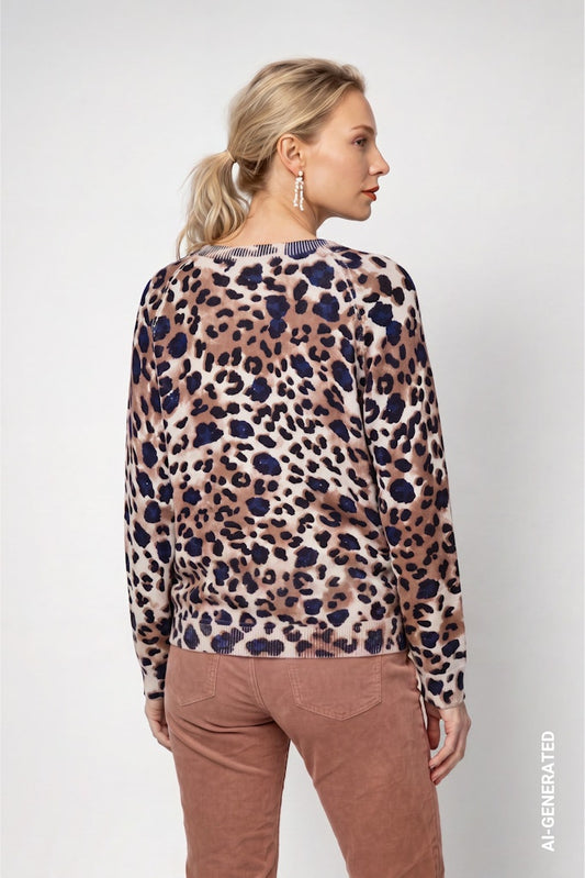 Monari Leopard Print Pullover