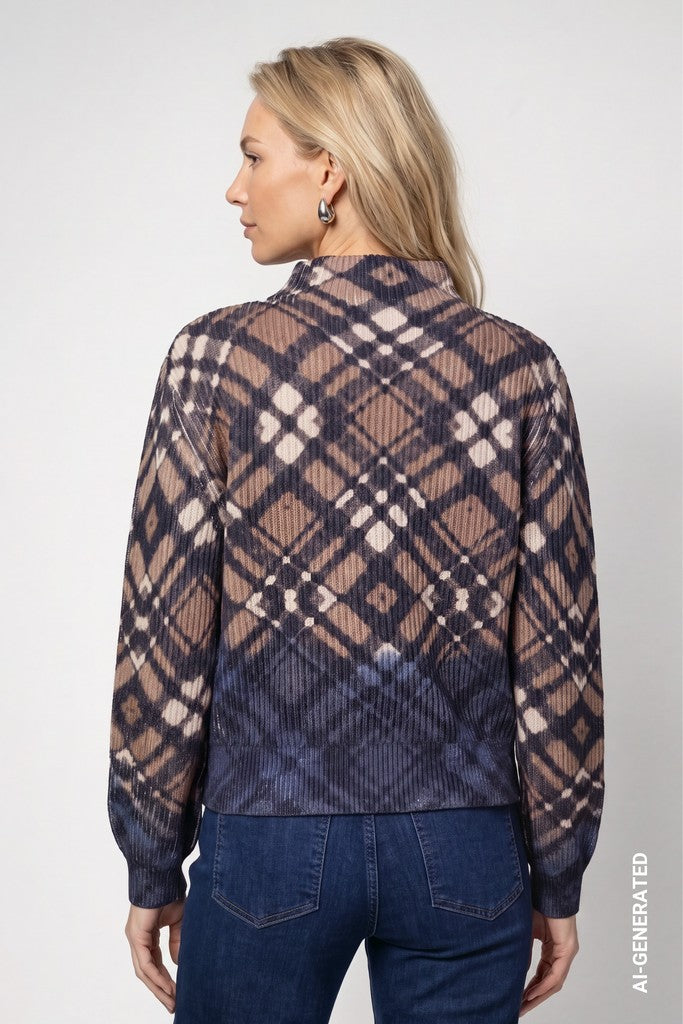 Monari Plaid Pattered Pullover