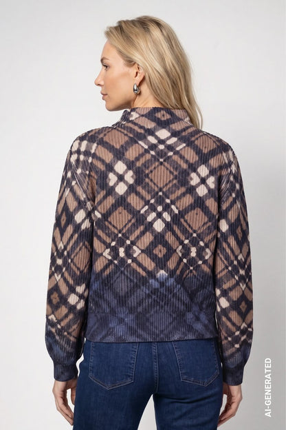Monari Plaid Pattered Pullover