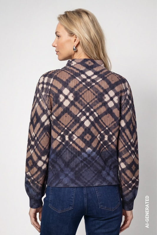 Monari Plaid Pattered Pullover