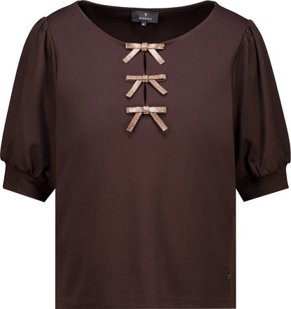 Monari Dark Brown Short Sleeve Sweater