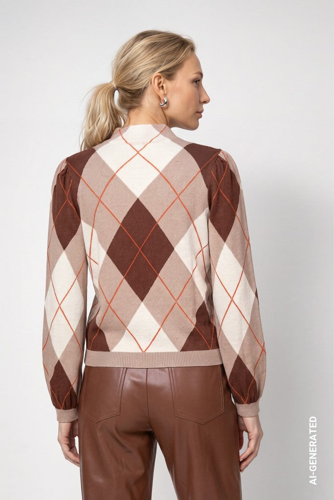 Monari Sesame Diamond Print Sweater