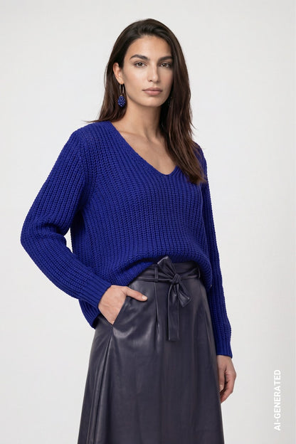 Monari Royal Blue Chenille Knit