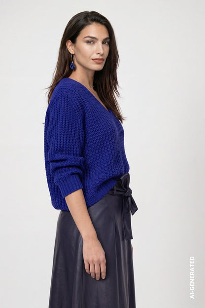 Monari Royal Blue Chenille Knit