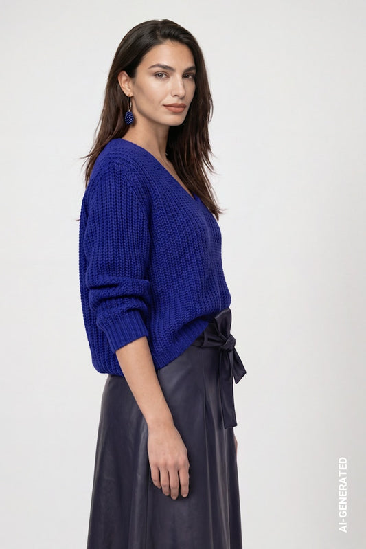Monari Royal Blue Chenille Knit
