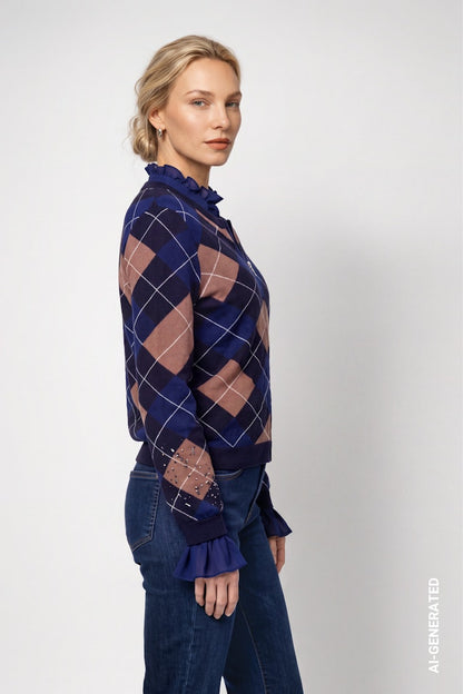 Monari Diamond Print Cardigan