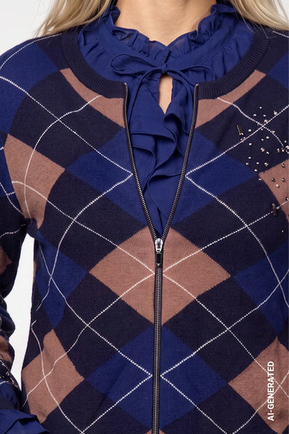 Monari Diamond Print Cardigan