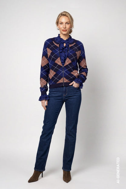 Monari Diamond Print Cardigan
