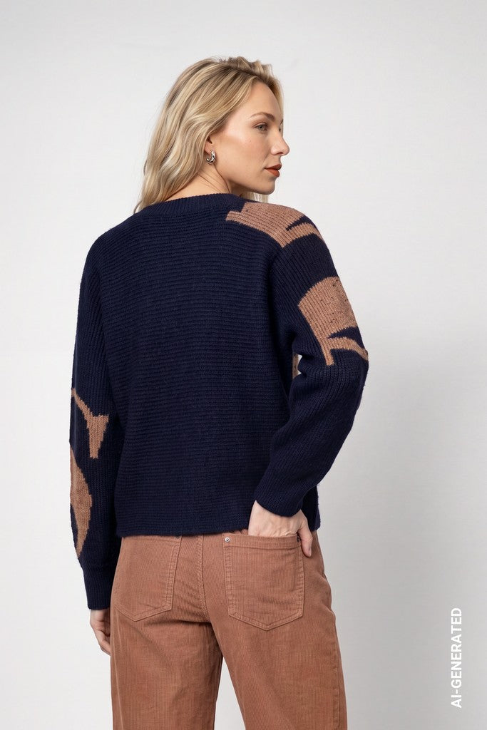 Monari Knitted Dark Blue Pullover