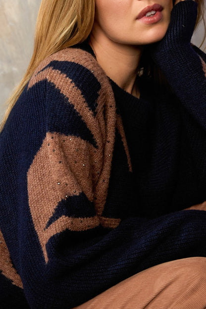 Monari Knitted Dark Blue Pullover