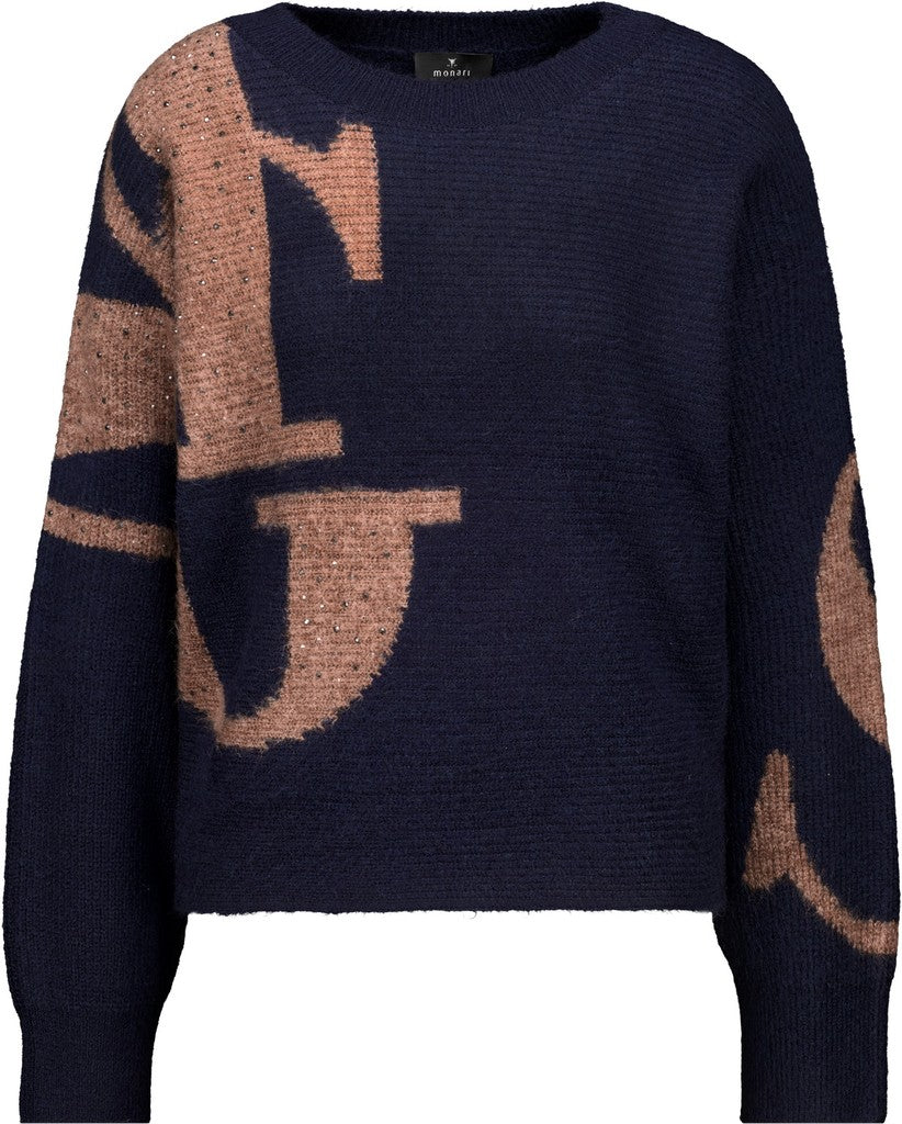 Monari Knitted Dark Blue Pullover