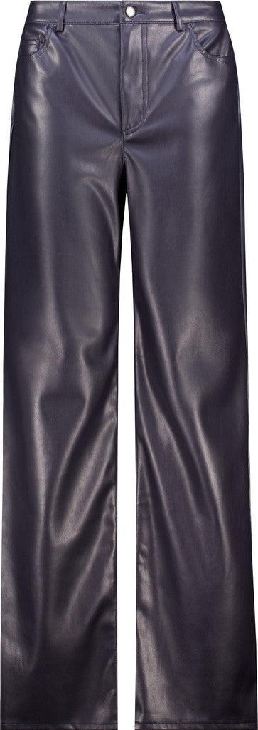 Monari Dark Navy Faux Leather Trousers