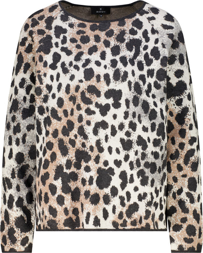 Monari Leopard Print Crewneck Pullover