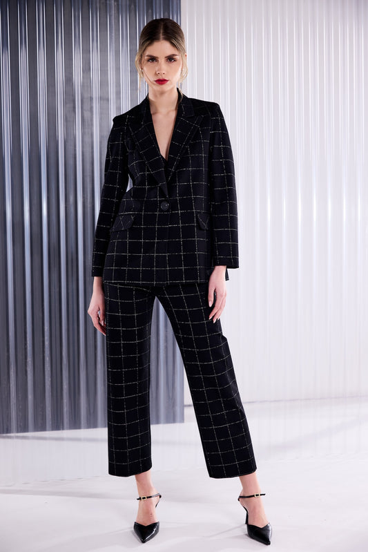 Kate Cooper Black Checked Trouser Suit