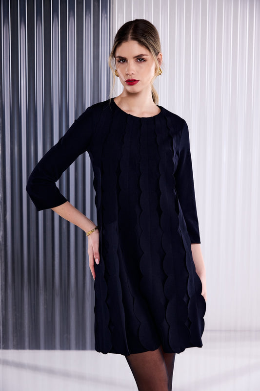 Kate Cooper Black Scallop Frill Dress