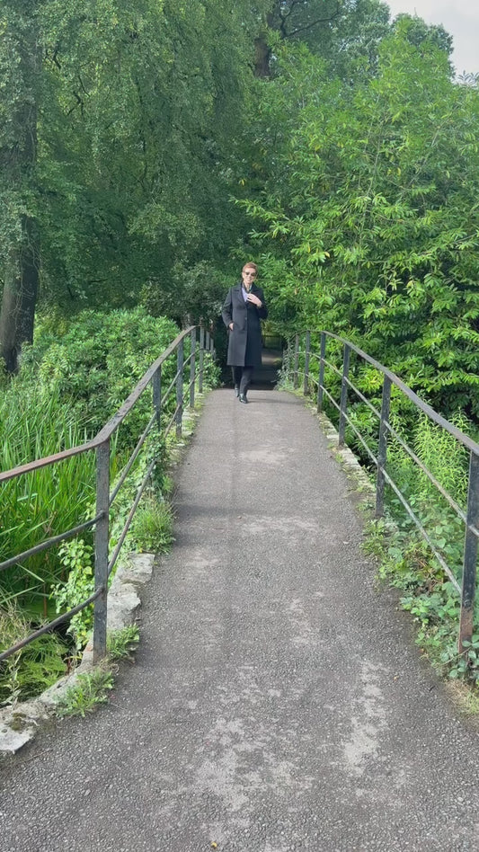 Christina Felix Black Wool & Cashmere Long Coat