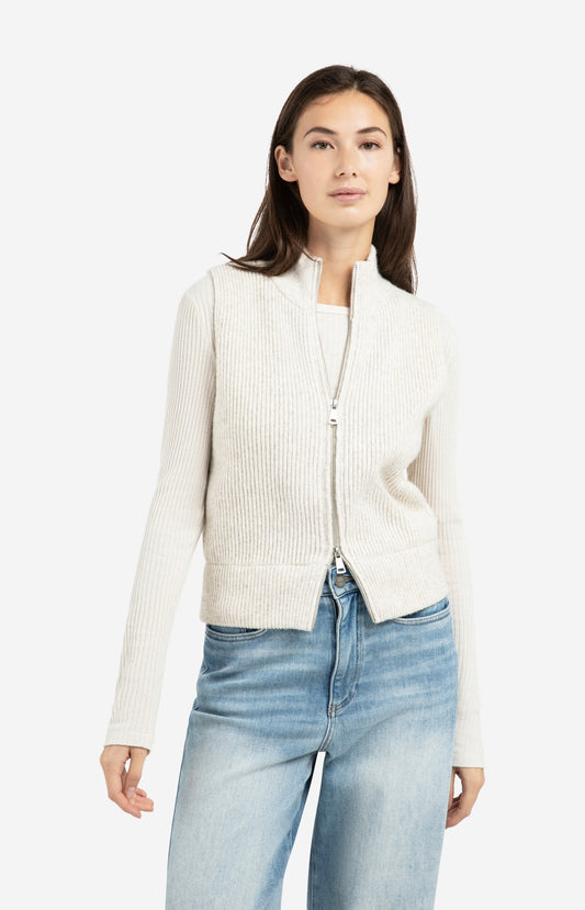 YAYA Knit sleeveless vest high zipper