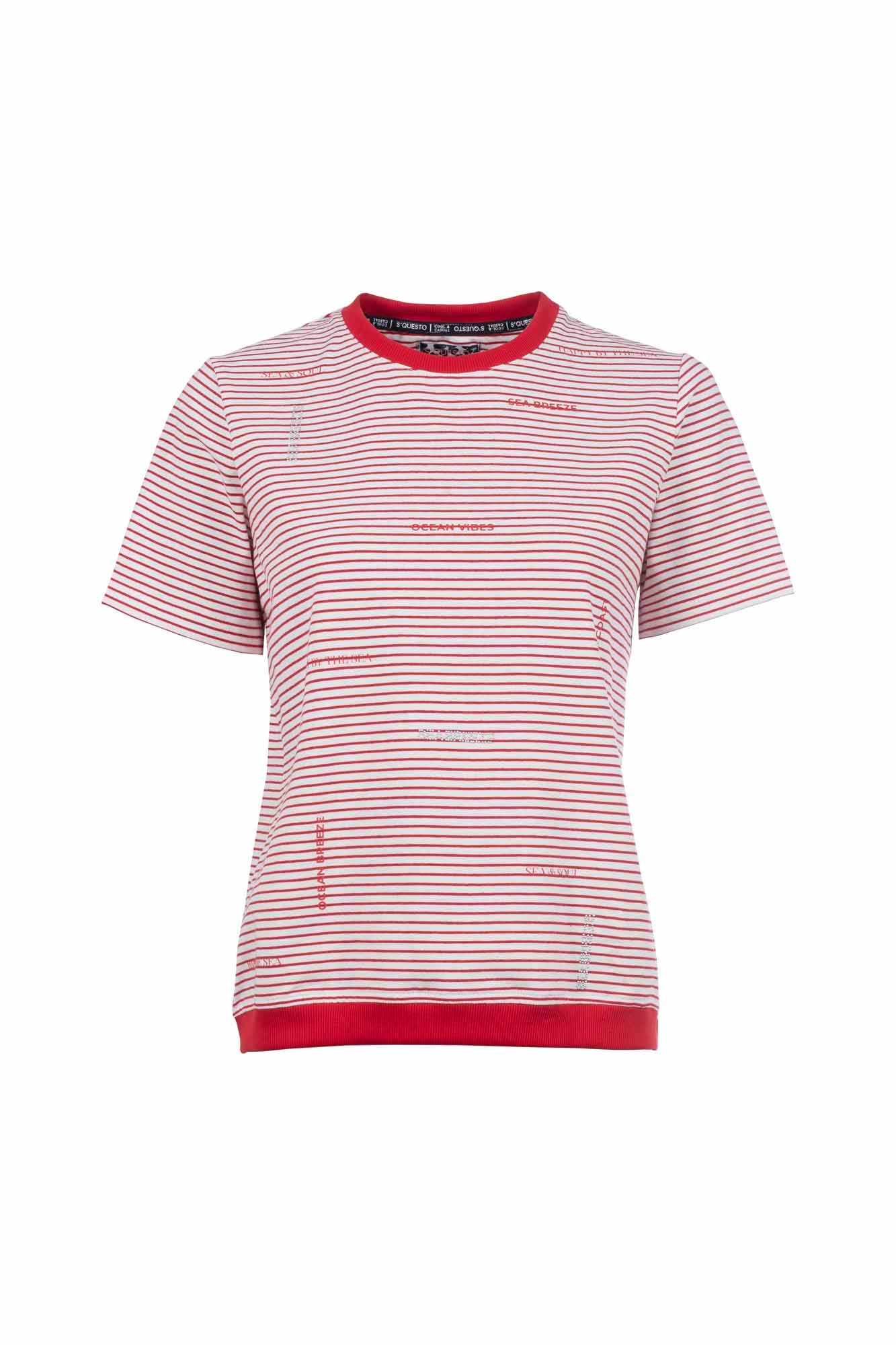 Poppy Red Striped T-shirt