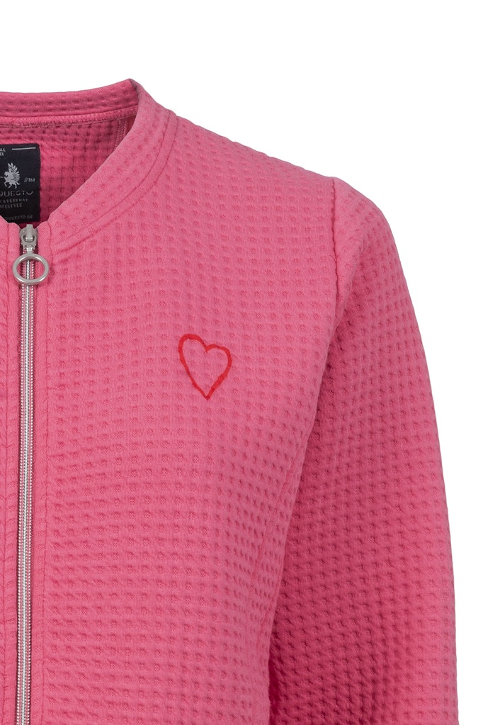 Rose Pink Waffle Cardigan
